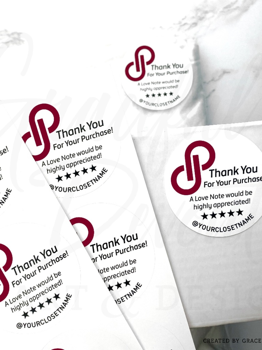 Poshmark -Thank You Round - 2" (inches) (48ct.) Stickers - Picture 6 of 6
